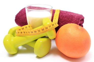 Halter, fitness, sağlıklı yaşam ve beslenme kullanmak için havlu