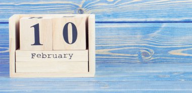 Vintage Fotoğraf, 10 Şubat. 10 Şubat'ta tahta küp takvim tarihi