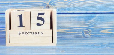 Vintage Fotoğraf, 15 Şubat. 15 Şubat'ta tahta küp takvim tarihi