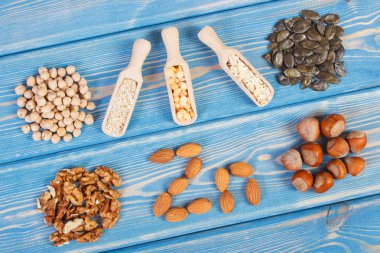 Ürün ve çinko ve diyet lifi, sağlıklı beslenme içeren maddeler