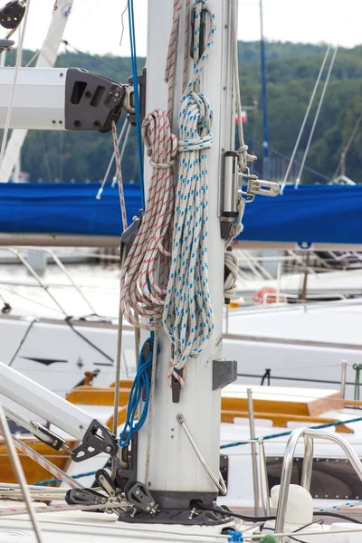 Yachting, Parts of sailboat in port of sailing — Stock Photo, Image