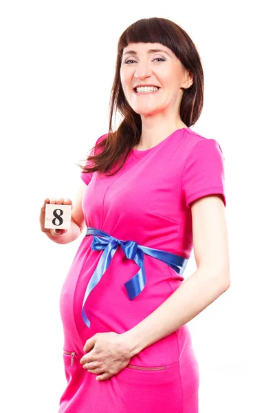 임신, 신생아에 대 한 기대의 개념의 8 번째 달의 임신 표시 번호 — 스톡 사진