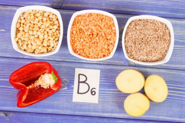 B6 vitamini ve diyet lifi, sağlıklı beslenme kavramı içeren maddeler
