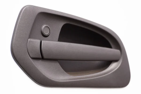 Door handle of white car or truck, detail of vehicle — Stock Photo, Image