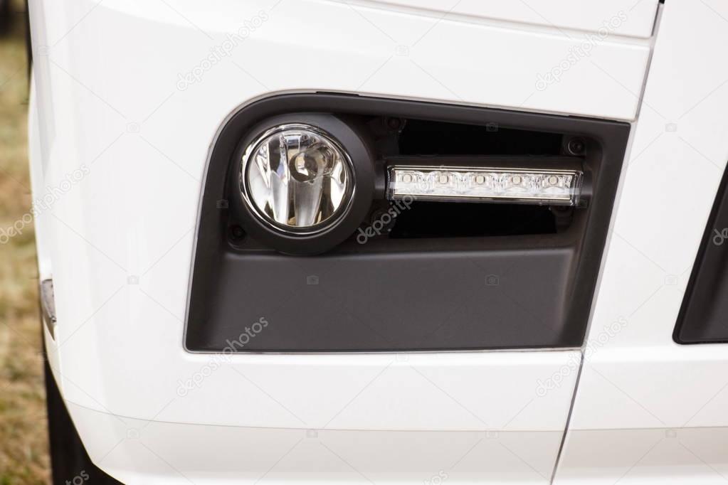 Front light, LED light of cargo truck or long vehicle, safety during travel