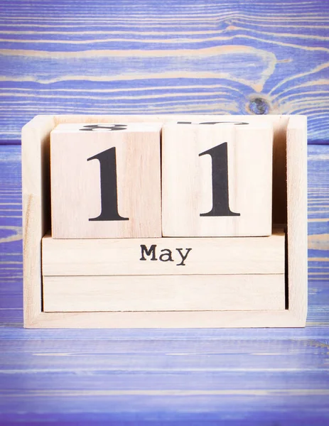 May 11th. Date of 11 May on wooden cube calendar — Stock Photo, Image