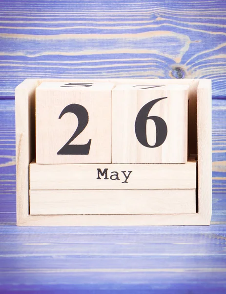 26. Mai. Datum 26. Mai auf Holzwürfelkalender — Stockfoto