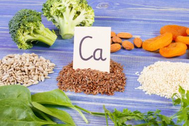 Kalsiyum ve diyet lifi, sağlıklı beslenme içeren maddeler