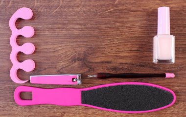 Kozmetik ve manikür ve pedikür, gemide metin için kopya yer için aksesuarlar