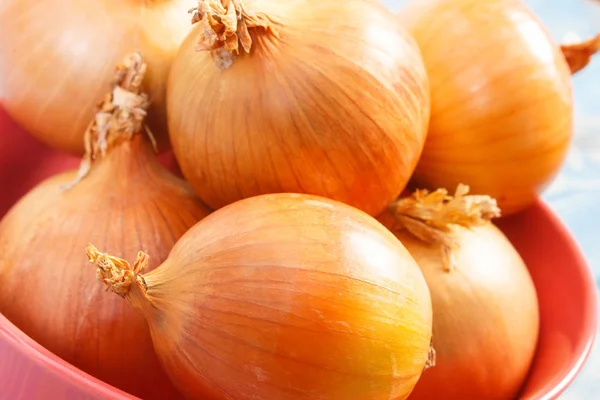 Haufen frischer Zwiebeln, gesundes Ernährungskonzept — Stockfoto