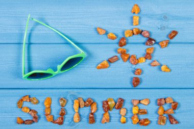 Word yaz güneş ve güneş gözlüğü kurullarında şekli ile