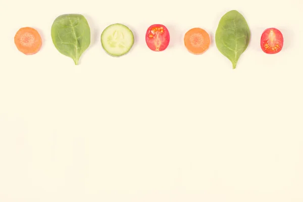 Vintage photo, Fresh vegetables, healthy food concept, copy space for text on white background — Stock Photo, Image