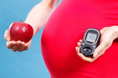 Hamile kadın ile iyi sonuç şeker seviyesi, diyabet ve beslenme gebelik sırasında elma ve glikoz ölçme aygıtı