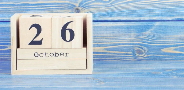Archiwalne zdjęcie, 26 października. Dnia 26 października w kalendarzu drewniany Kubik — Zdjęcie stockowe