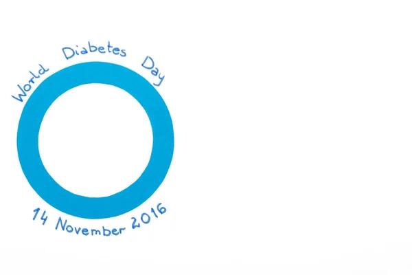 Símbolo do dia mundial do diabetes, espaço da cópia para o texto no branco — Fotografia de Stock