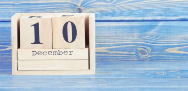 Vintage Fotoğraf, 10 Aralık. 10 Aralık'ta tahta küp takvim tarihi