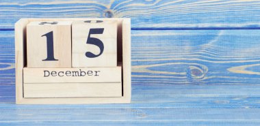 Vintage Fotoğraf, 15 Aralık. 15 Aralık'ta tahta küp takvim tarihi