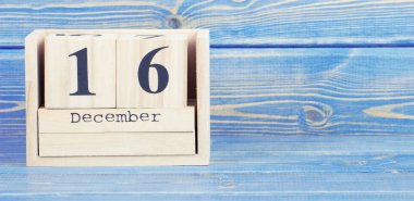 Vintage Fotoğraf, 16 Aralık. 16 Aralık'ta tahta küp takvim tarihi