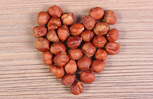 Heart of brown hazelnut Stock Picture