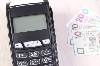 Lehçe para, alışveriş veya ürün kavramı için ödeme Nakitsiz ödeme terminal, inanç oyun kağıdı okuyucu
