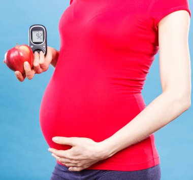 Kadın hamile ile iyi sonuç şeker seviyesi, diyabet ve beslenme gebelik sırasında elma ve glikoz ölçme aygıtı