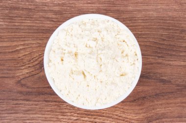 Yığın darı unu cam kase, sağlıklı beslenme