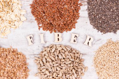 Sağlıklı ürün ve malzemeler kaynak doğal vitaminler ve diyet lifi