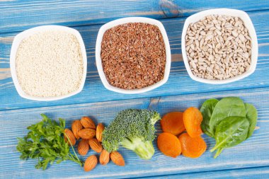 Kaynak kalsiyum ve diyet lifi, sağlıklı beslenme ürünleri