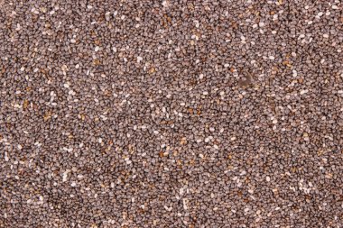 Arka plan, doğal vitamin, lif ve mineraller içeren gıda kavramı olarak Chia tohum