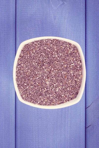 Vintage photo, Heap of chia seeds, concept of healthy food containing natural vitamins, fiber and minerals — Stock Photo, Image