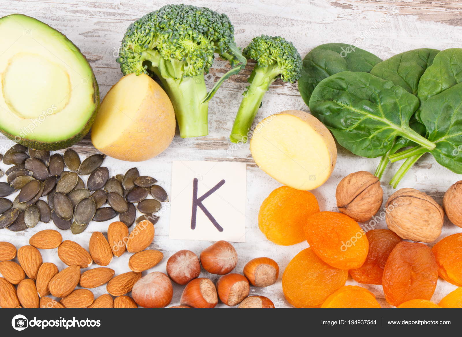 K que vitamina contienen y verduras frutas