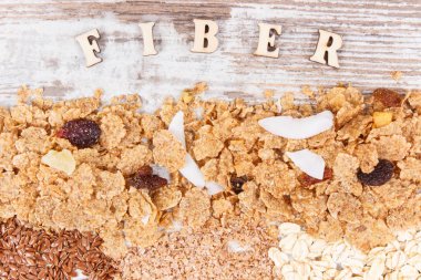 Malzemeler kaynak doğal vitaminler ve diyet lifi, sağlıklı beslenme kavramı olarak