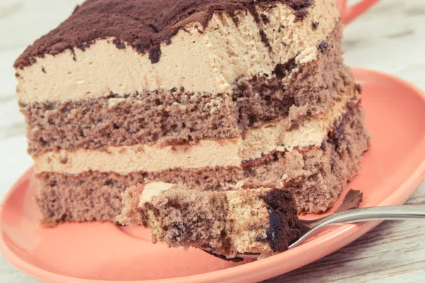 Lekkere tiramisu taart voor verschillende gelegenheden. Heerlijk dessert — Stockfoto