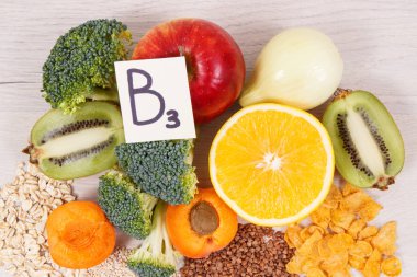 B3 vitamini ve diğer doğal mineralleri içeren bileşenler ve ürünler, sağlıklı beslenme kavramı