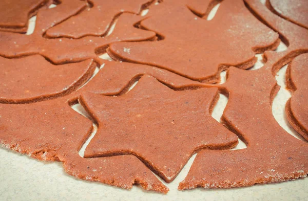 Dough for Christmas cookies in shape of star — ストック写真