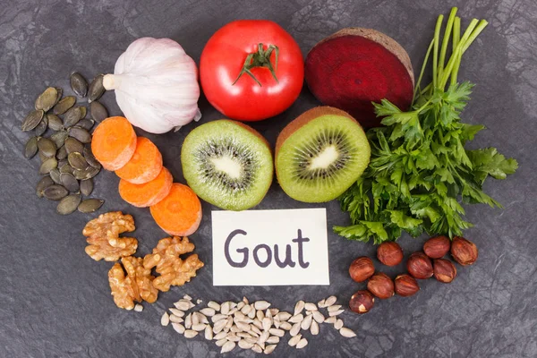 Vitaminler ve mineraller içeren sağlıklı yeme. Gut ve böbrek sağlığı için en iyi gıda — Stok fotoğraf