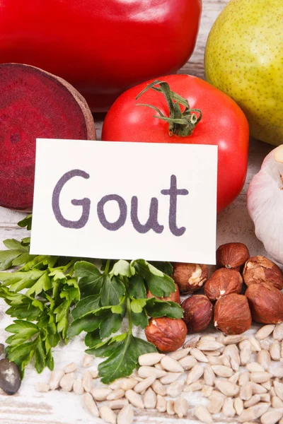 Sağlıklı gıda gut iltihabı tedavisinde ve böbreksağlığı için — Stok fotoğraf