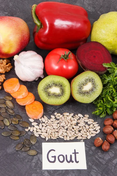 Vitaminler ve mineraller içeren sağlıklı yeme. Gut ve böbrek sağlığı için en iyi gıda — Stok fotoğraf