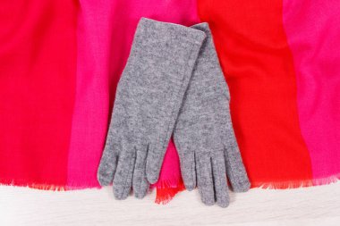 Sonbahar ya da kış için kadın kıyafetleri, sıcak giyim konsepti.