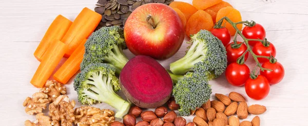 Beste natuurlijke voeding voor de gezondheid van de hersenen en goed geheugen, gezond eten concept — Stockfoto