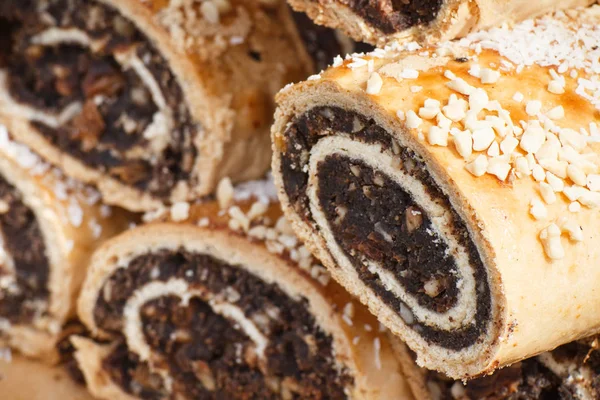 Portion of fresh homemade poppy seeds cake — Stock Photo, Image