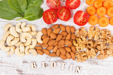 B7 vitamini ve diyet lifi içeren besleyici ürünler ile Yazıt biotin, sağlıklı beslenme