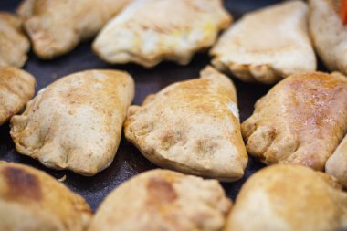 Fresh prepared fried dumplings. Traditional polish food