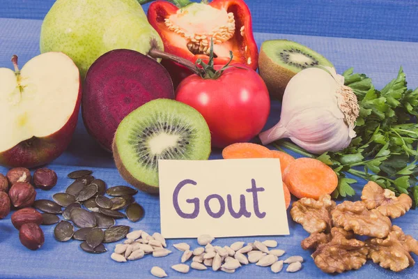 Doğal Vitaminler Mineraller Içeren Taze Meyveler Sebzeler Gut Böbrek Sağlığı — Stok fotoğraf