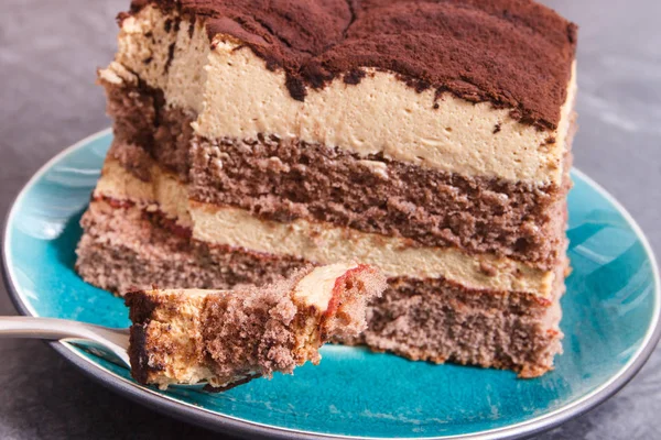 Bolo Tiramisu Como Sobremesa Para Diferentes Ocasiões Deliciosa Sobremesa — Fotografia de Stock