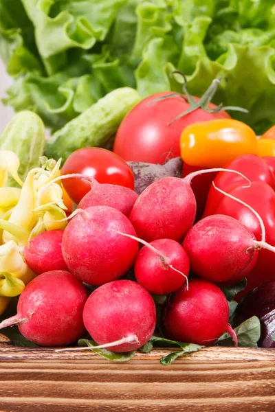 Verse Rijpe Groenten Als Gezonde Ingrediënten Met Vitaminen Mineralen Voor — Stockfoto