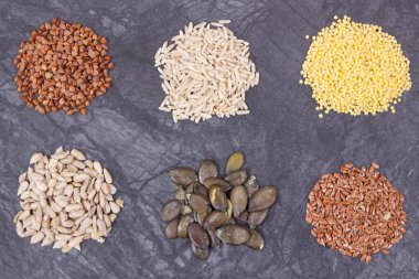 Doğal vitamin ve mineral içeren sağlıklı malzemeler. Tiroid bezi konsepti için faydalı yemek