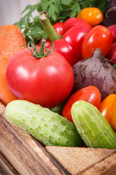 Heap Fresh Ripe Vegetables Ingredients Containing Healthy Natural Vitamins Minerals — Stock Photo, Image