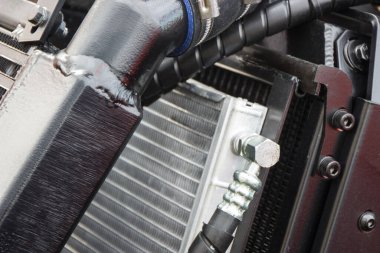 Detaylar ve motorun bir kısmı tarımsal ya da endüstriyel makinelerde. Teknoloji konsepti