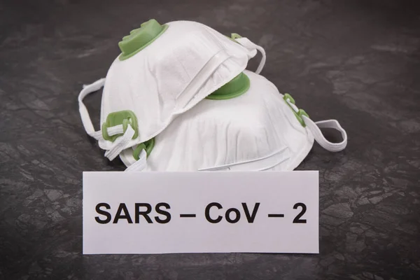 Inscription Sars Cov Masque Protection N95 Mesures Protection Contre Coronavirus — Photo